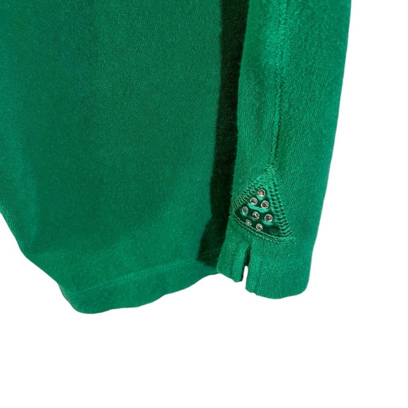 Quacker Factory Green Velour Pants Plus Size 2X Rhinestone Embellished Pull On - Picture 4 of 7